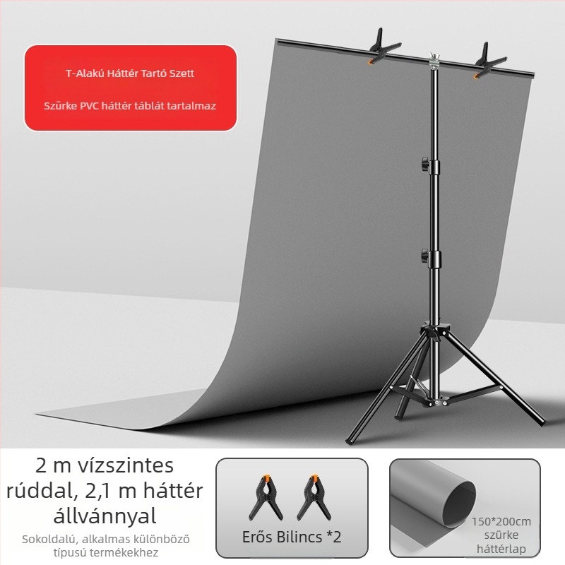 PVC hátteretábla matt felülettel, vízálló termékfotózáshoz, T-állvánnyal