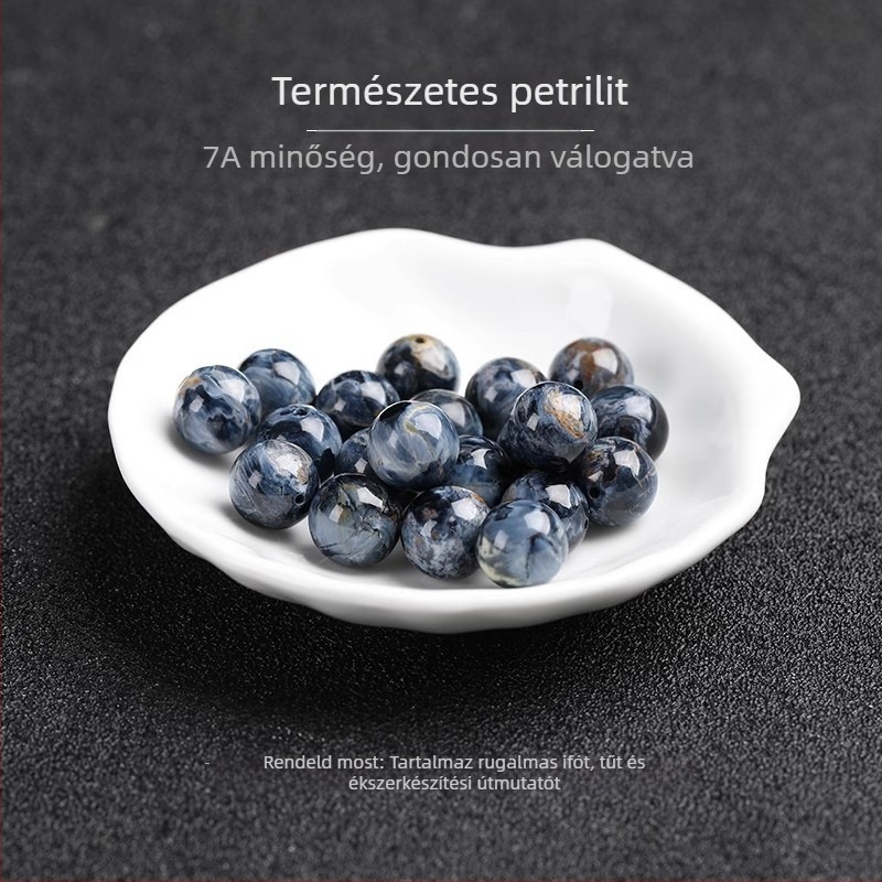 Peter Stone kristályból készült szabad gyöngyök, kerek formájú, polírozott, nemes mintázat