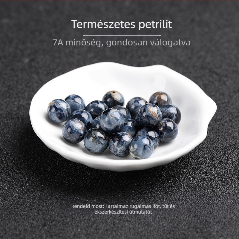 Peter Stone kristályból készült szabad gyöngyök, kerek formájú, polírozott, nemes mintázat