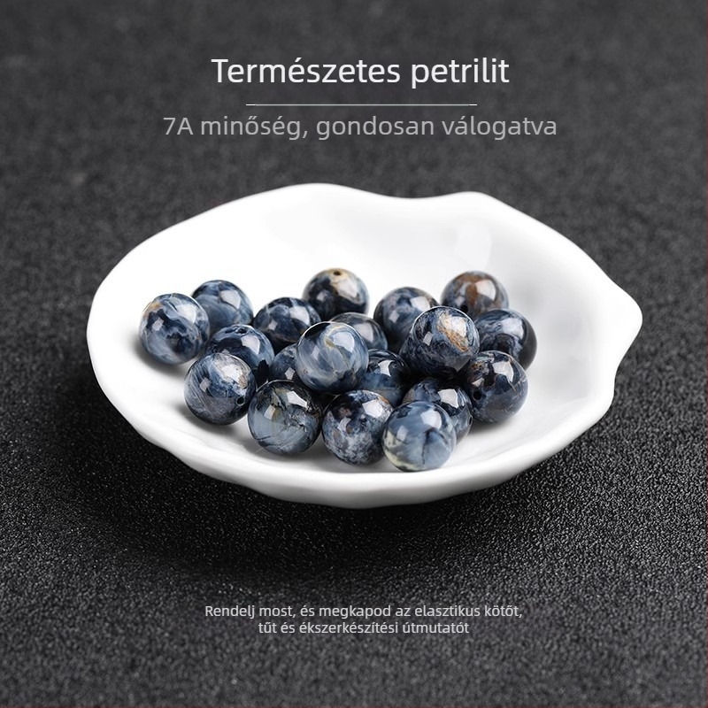 Peter Stone kristályból készült szabad gyöngyök, kerek formájú, polírozott, nemes mintázat