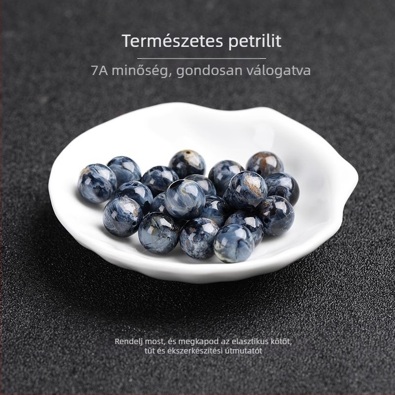 Peter Stone kristályból készült szabad gyöngyök, kerek formájú, polírozott, nemes mintázat
