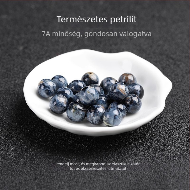 Peter Stone kristályból készült szabad gyöngyök, kerek formájú, polírozott, nemes mintázat