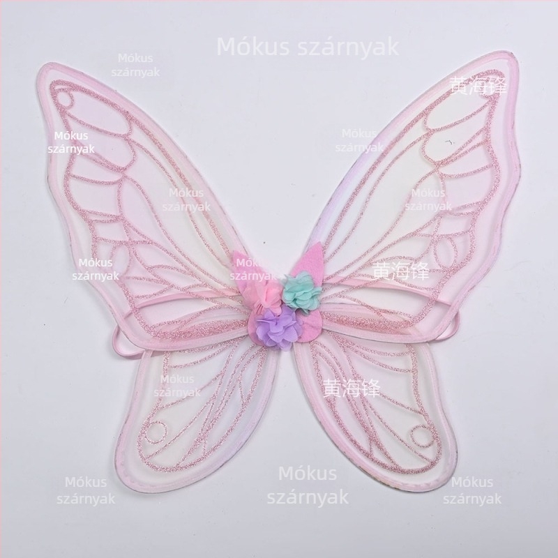 3D pillangó szárnyak jelmezhez, csillogó díszítéssel, hátsó dekoráció színházi előadásokhoz