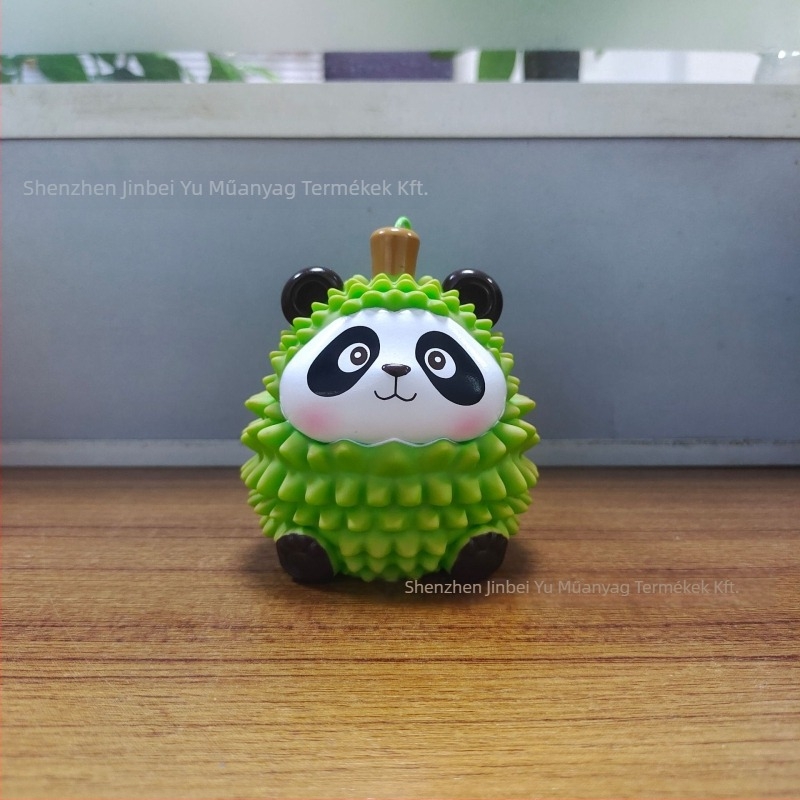 Fénylő kulcstartó panda-durian figurával, aranyos gyümölcsös sorozat, anyag viszkóz, csomagolás OPP, 15–35 éveseknek