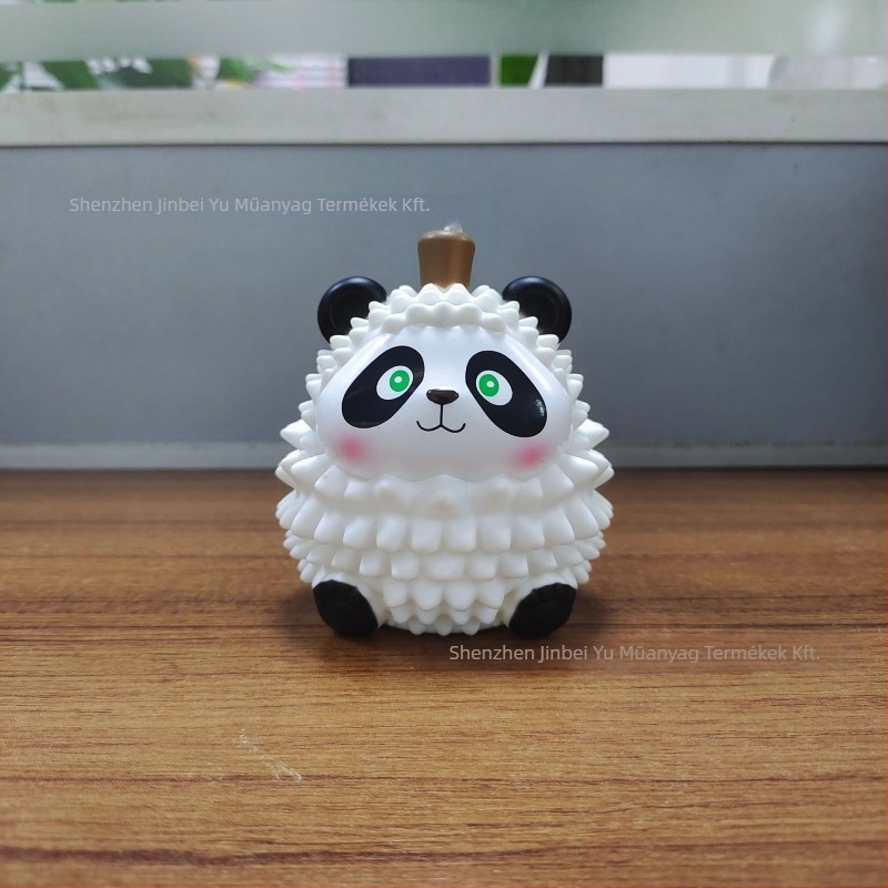 Fénylő kulcstartó panda-durian figurával, aranyos gyümölcsös sorozat, anyag viszkóz, csomagolás OPP, 15–35 éveseknek