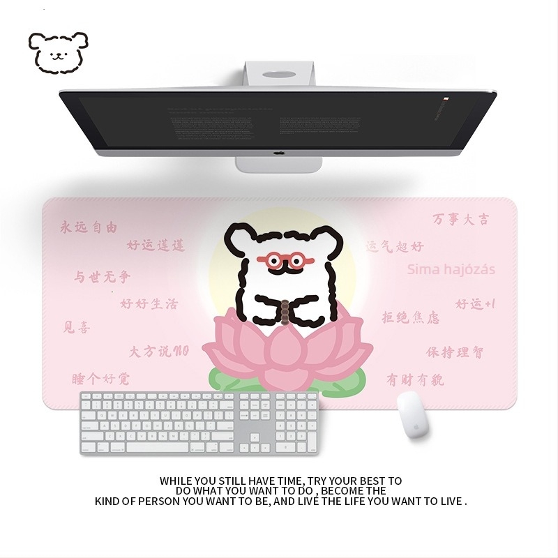 Természetes gumiból készült asztali egérpad, egyoldalas, számológép funkcióval, hőtranszfer technológia, OEM testreszabás