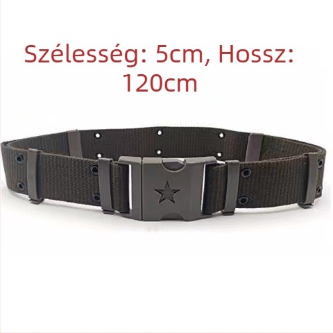 Taktikai edzésöv, vászon anyag, műanyag csattal, csattal záródó, egylapos kialakítás
