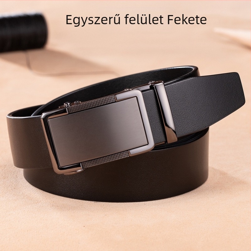 Férfi bőrszíj automata csattal, Lychee krokodil minta, 2–4 cm szélesség