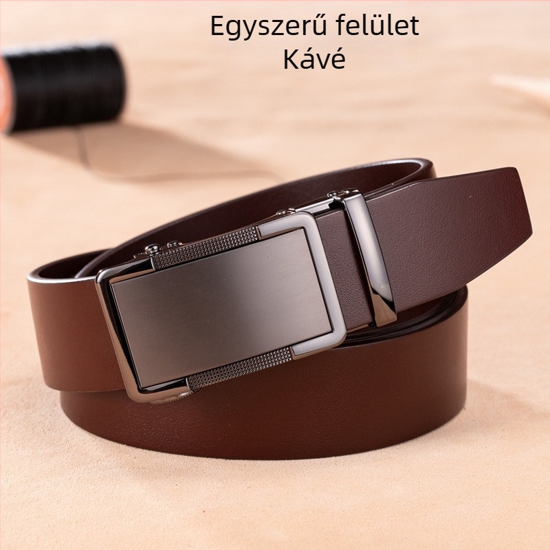Férfi bőrszíj automata csattal, Lychee krokodil minta, 2–4 cm szélesség
