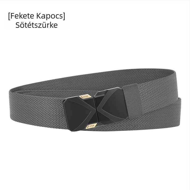 Betti uniszex taktikai öv csattal, poliészter rostból, ötvözet csattal, automata csattal, elektroplating felület.