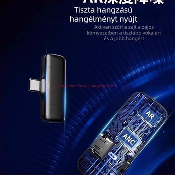 Vezeték nélküli lavalier mikrofon mobiltelefonhoz – klipszes, zajcsökkentés, modell K5-20, irányítható kapcsoló, SNR ≥70 dB, beépített akkumulátor nélkül