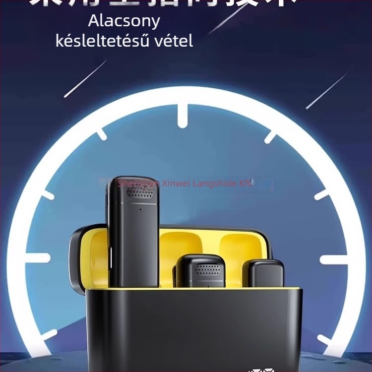 Vezeték nélküli lavalier mikrofon mobiltelefonhoz – klipszes, zajcsökkentés, modell K5-20, irányítható kapcsoló, SNR ≥70 dB, beépített akkumulátor nélkül