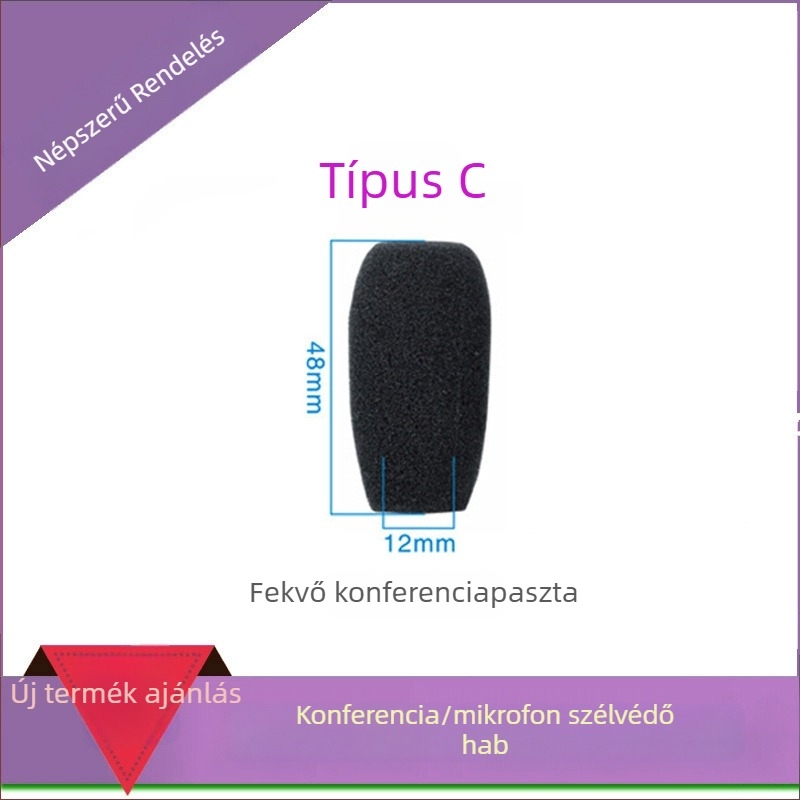 Gooseneck konferencia mikrofon szivacsborító, modell M00001, testreszabható, kompatibilis vezetékes és vezeték nélküli konferenciás mikrofonokkal, az iSKRRIB-től
