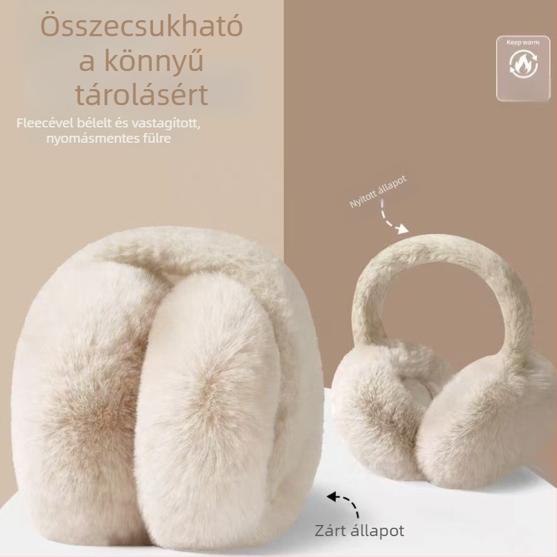 Plüss fülmelegítők, uniszex, téli, összecsukható, melegen tart