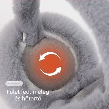 Női fehér plüss fülvédő téli meleghez