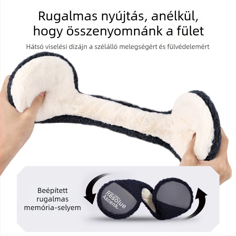 Összecsukható téli fülvédők, uniszex, poliészter anyag, melegen tart, sokoldalú stílus, monokróm mintázat, Téli 2025