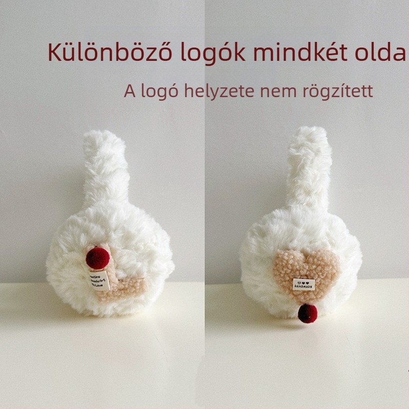 Gyerekeknek szóló meleg fülmelegítők plüss gömbökkel – összecsukható fülvédő őszi-téli
