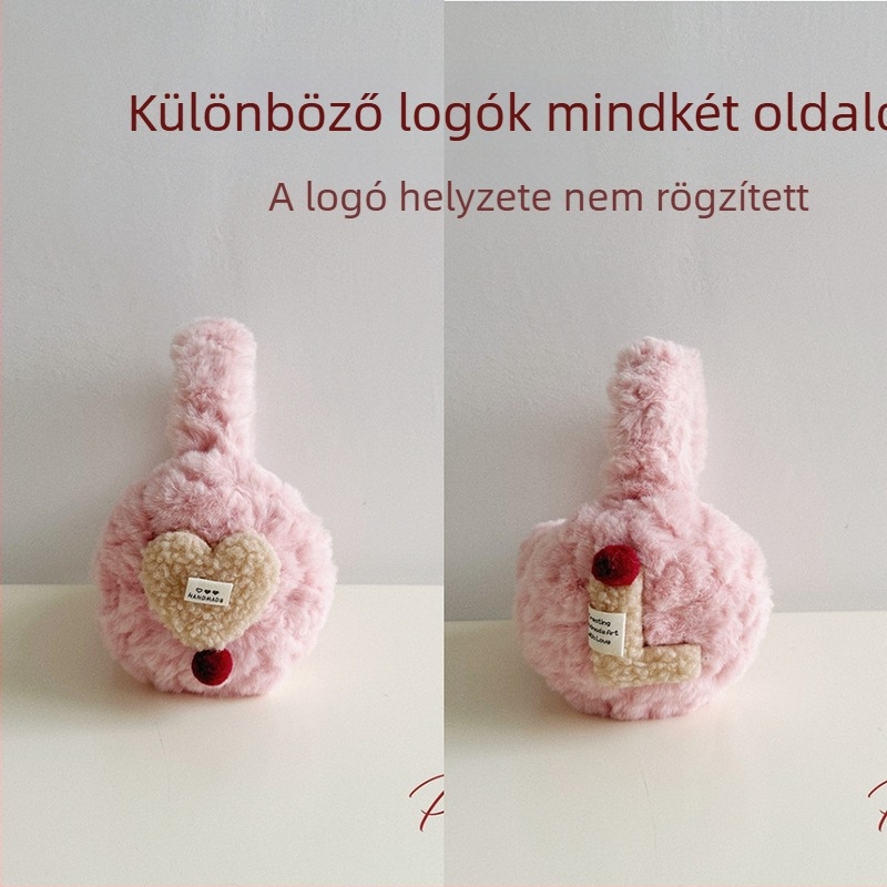 Gyerekeknek szóló meleg fülmelegítők plüss gömbökkel – összecsukható fülvédő őszi-téli