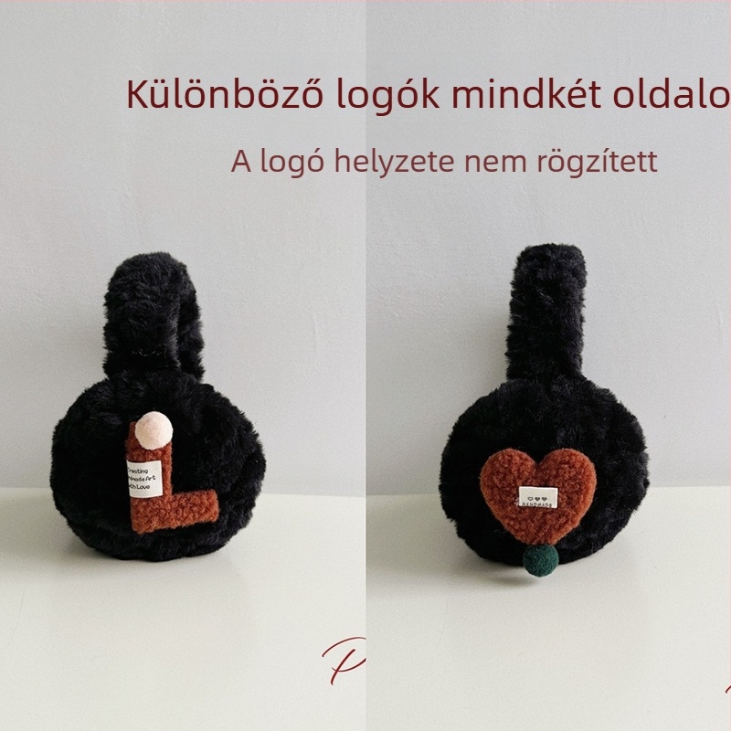 Gyerekeknek szóló meleg fülmelegítők plüss gömbökkel – összecsukható fülvédő őszi-téli
