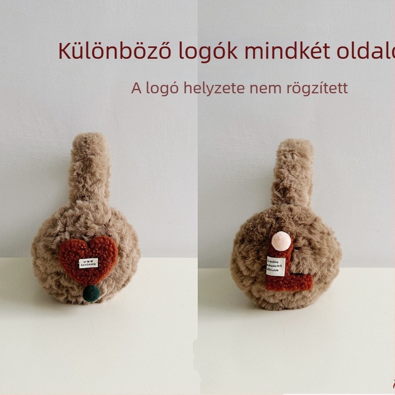 Gyerekeknek szóló meleg fülmelegítők plüss gömbökkel – összecsukható fülvédő őszi-téli