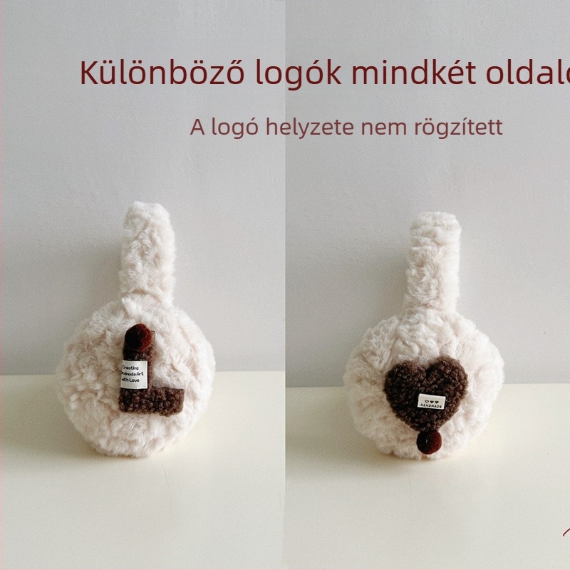 Gyerekeknek szóló meleg fülmelegítők plüss gömbökkel – összecsukható fülvédő őszi-téli