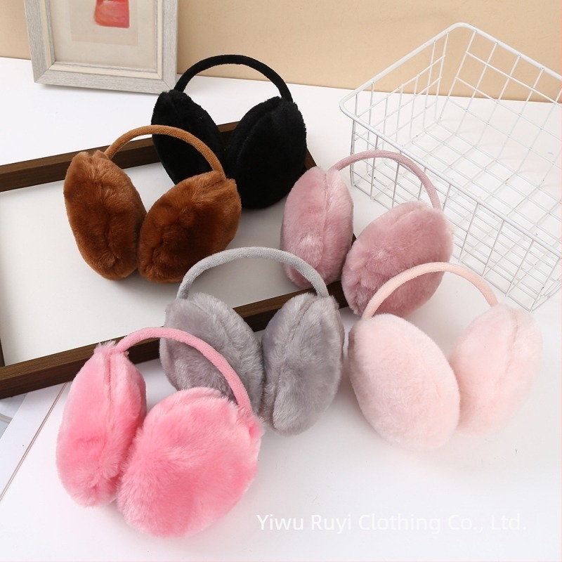 Felnőtteknek szóló téli fülvédő, aranyos lányos stílus, hordozható monokróm, hátsó fejhez rögzítve