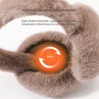 Női téli plüss nyuszis fülmelegítő, szélvédett és meleg, összecsukható fülvédők kültéri kerékpározáshoz
