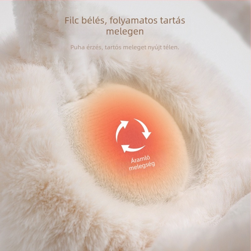 Téli plüss fülmelegítő, összecsukható, uniszex, melegen tart