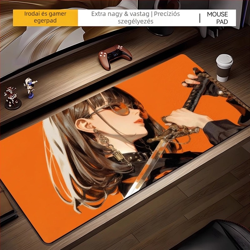 Nagy egérpad 2D anime fiú mintával, irodai és játékhoz