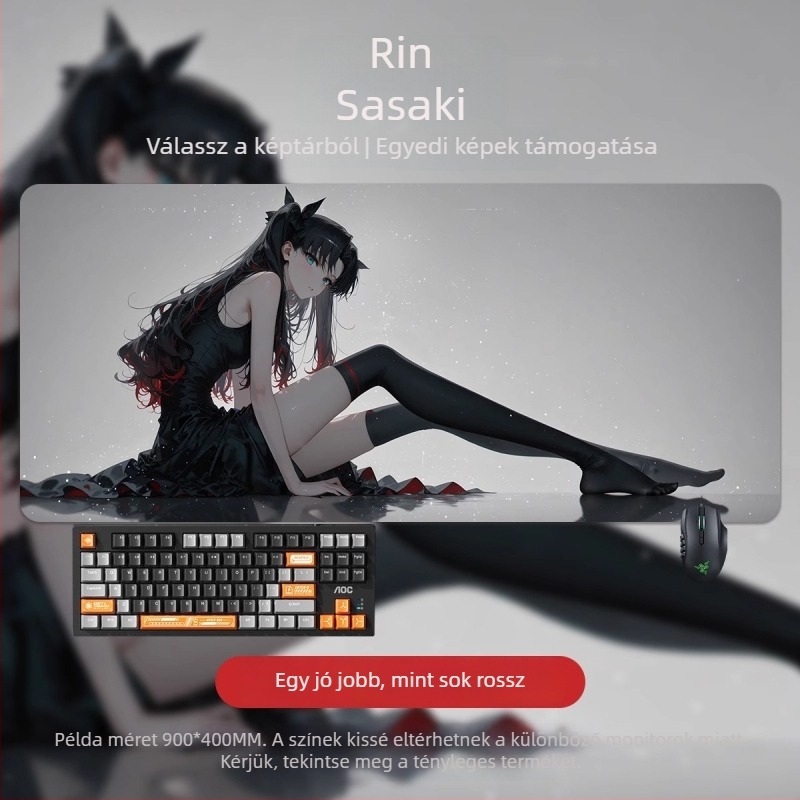 Nagy egérpad 2D anime fiú mintával, irodai és játékhoz