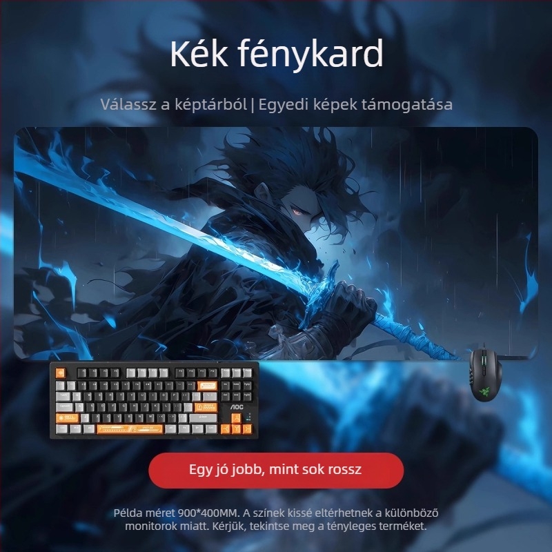 Nagy egérpad 2D anime fiú mintával, irodai és játékhoz