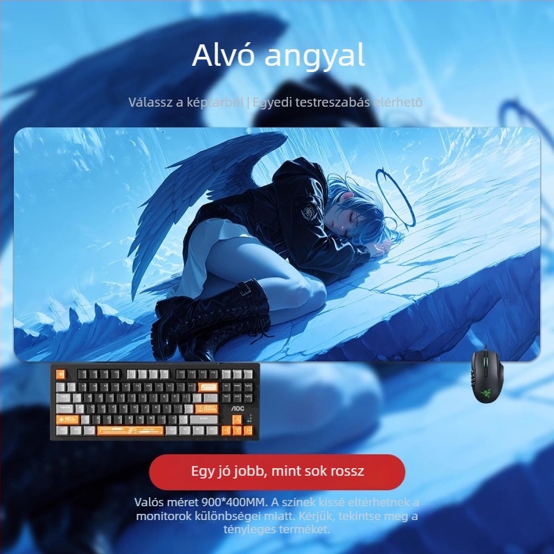 Nagy egérpad 2D anime fiú mintával, irodai és játékhoz