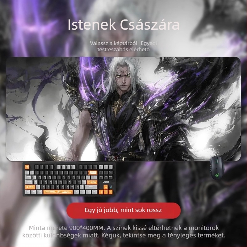 Nagy egérpad 2D anime fiú mintával, irodai és játékhoz