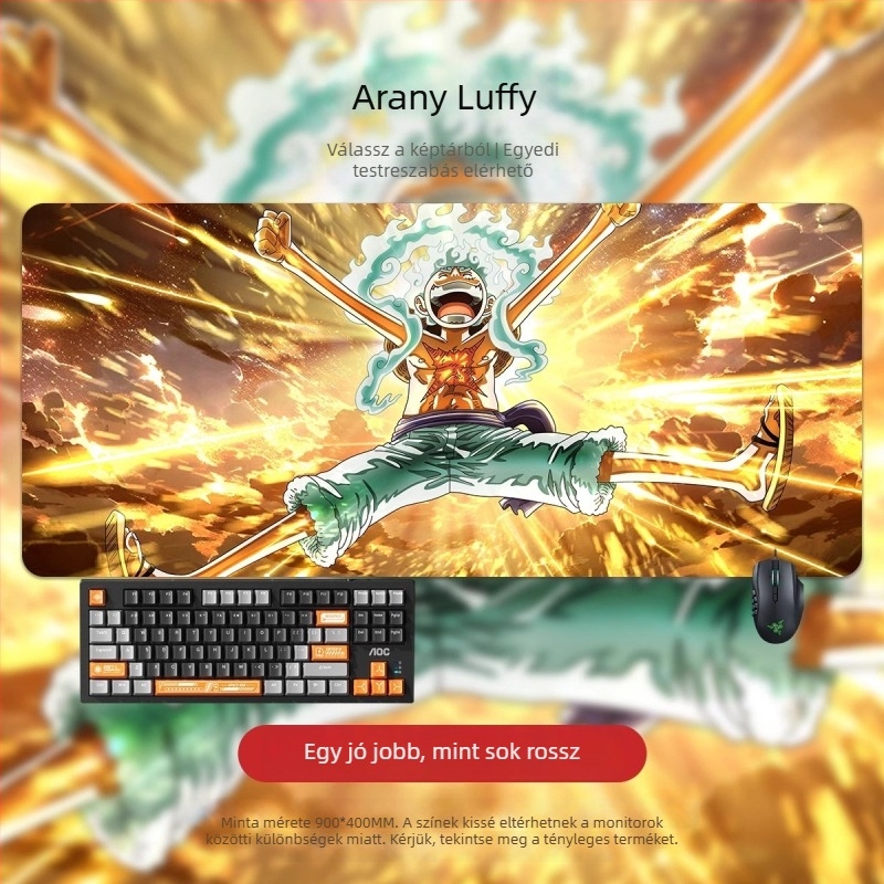 Nagy egérpad 2D anime fiú mintával, irodai és játékhoz