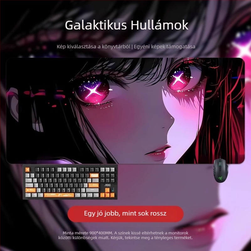 Nagy egérpad 2D anime fiú mintával, irodai és játékhoz