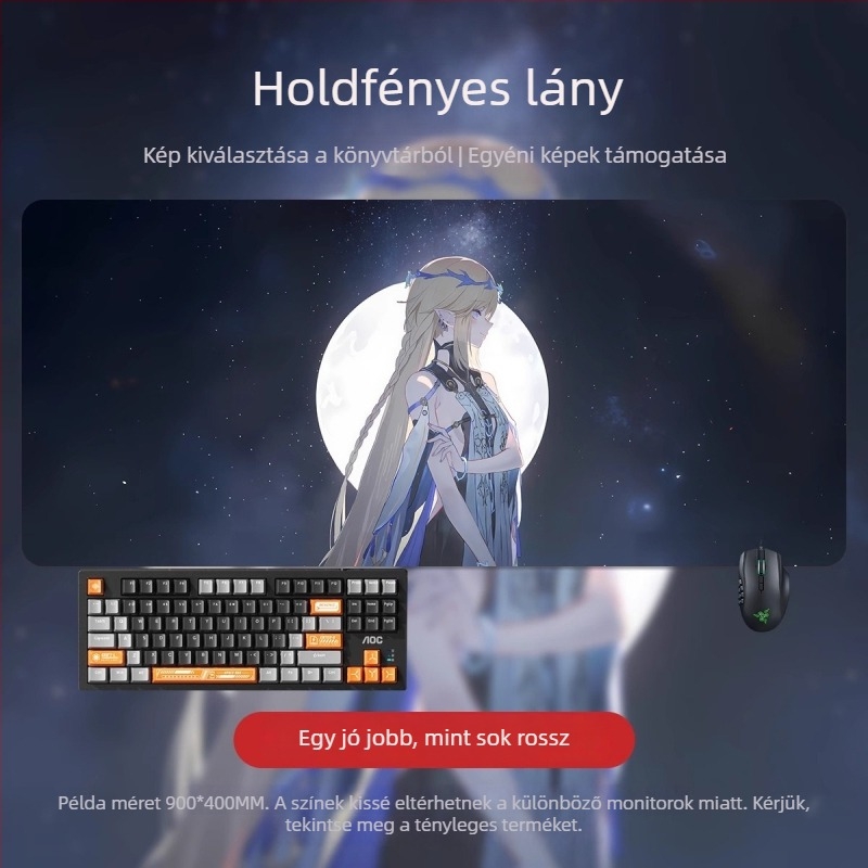Nagy egérpad 2D anime fiú mintával, irodai és játékhoz