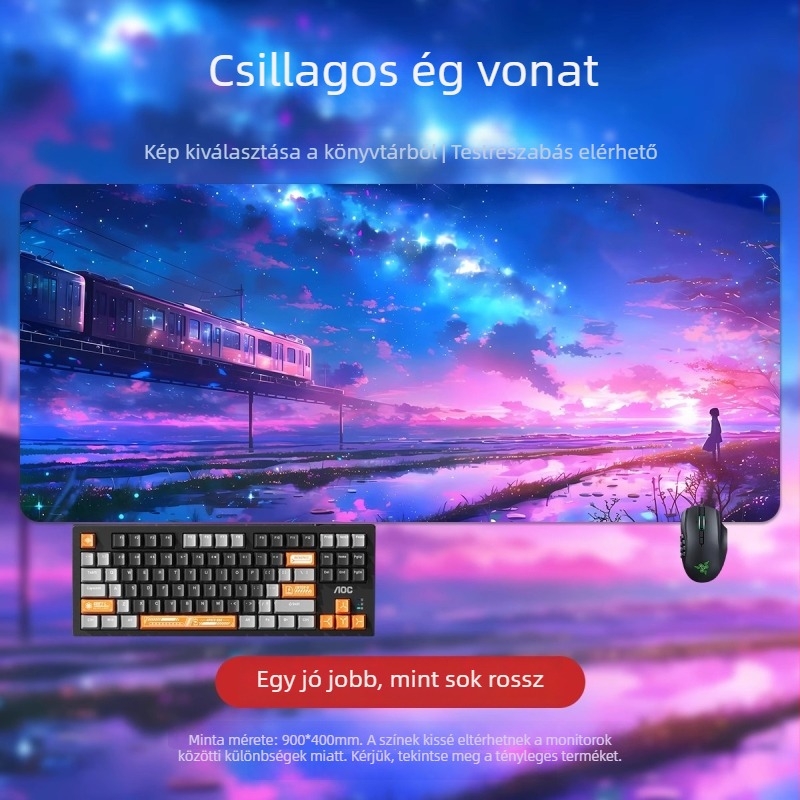 Nagy egérpad 2D anime fiú mintával, irodai és játékhoz