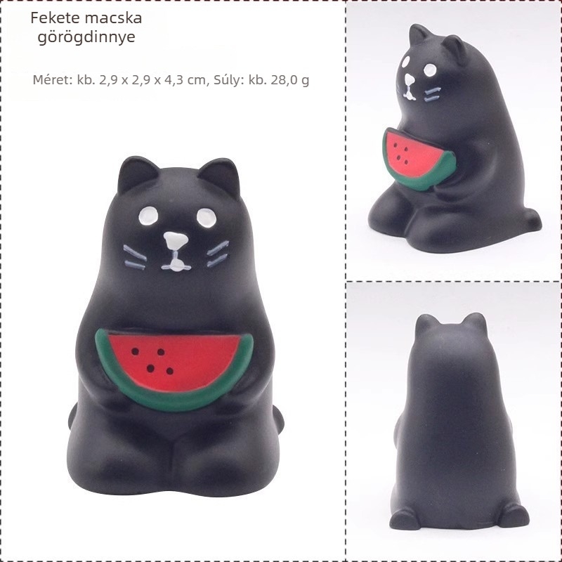 Macska autó dísz — Japán stílusú Zakka, műgyanta karikatúra figura