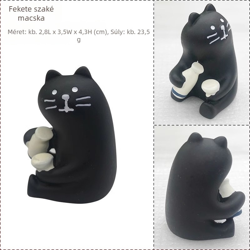 Macska autó dísz — Japán stílusú Zakka, műgyanta karikatúra figura