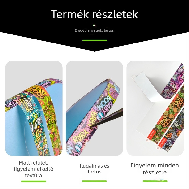 Graffiti mintás pickleball ütőkeret védőcsík