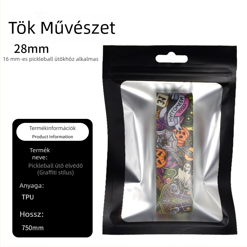 Graffiti mintás pickleball ütőkeret védőcsík