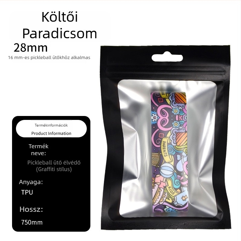 Graffiti mintás pickleball ütőkeret védőcsík