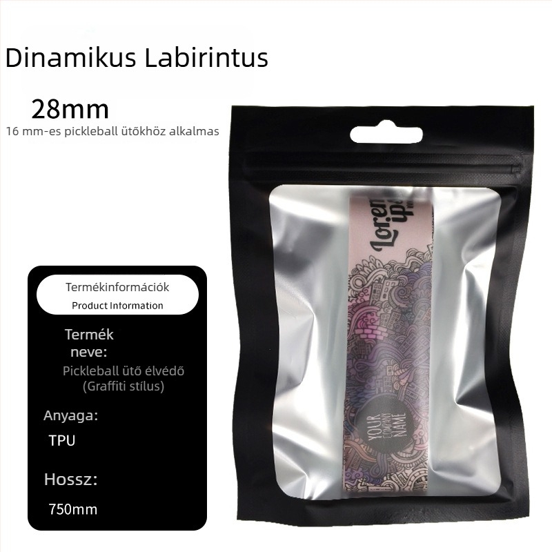Graffiti mintás pickleball ütőkeret védőcsík