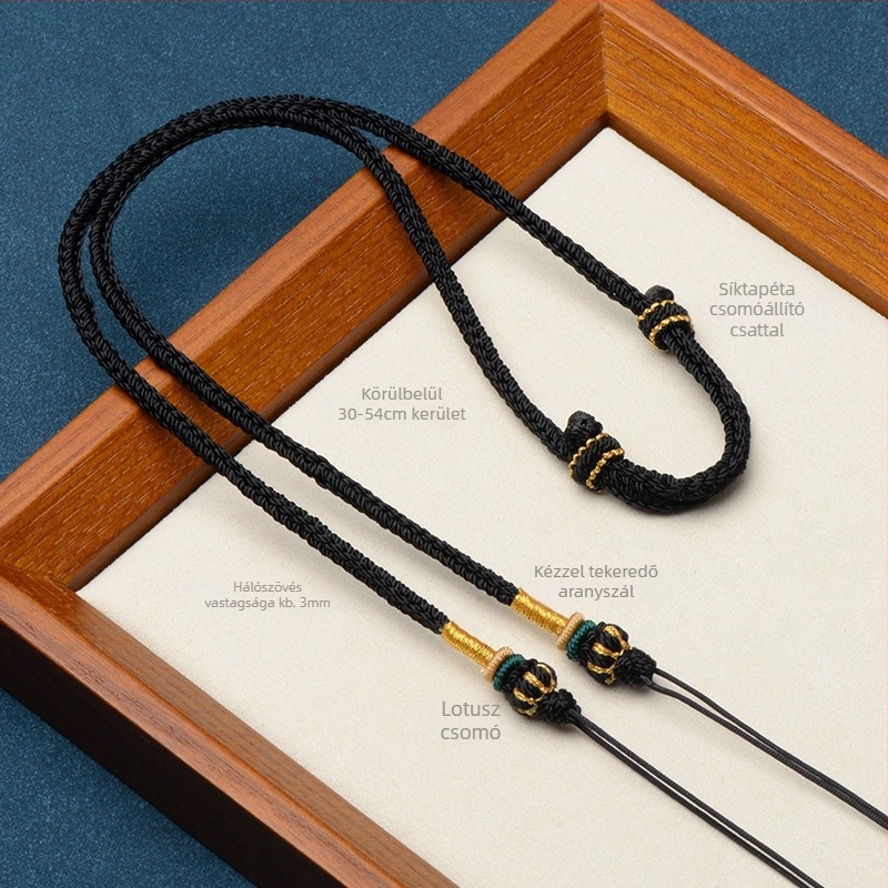 Kötélpánt lanyard, állítható, kézzel készült, nylon, Guti