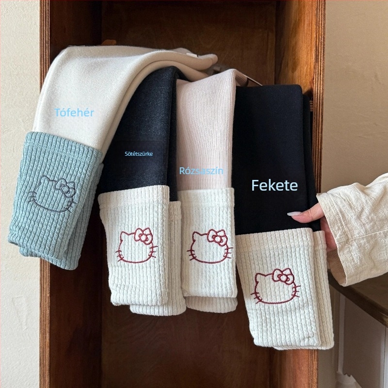 Lányoknak készült bélelt leggings, 90% pamut, középmagas derekú, puha kezelés, téli/ősz