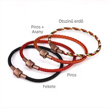 3 mm titánacél unisex karkötő geometriai mintával