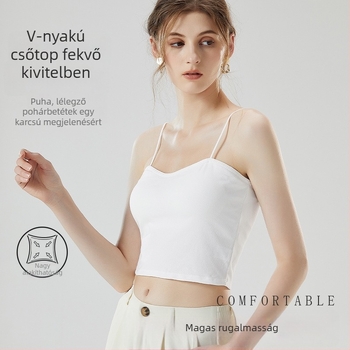 Önálló camisol melltartóbetéttel, pamut 90–95%, V-nyakú, pántos, 161–180 g/m²
