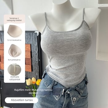 Női camisole top, street-hipster stílus, rövid hossz, magas rugalmasság, viszkóz anyag, viszkóz tartalom 90–95%