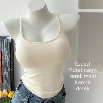 Női camisole top, street-hipster stílus, rövid hossz, magas rugalmasság, viszkóz anyag, viszkóz tartalom 90–95%