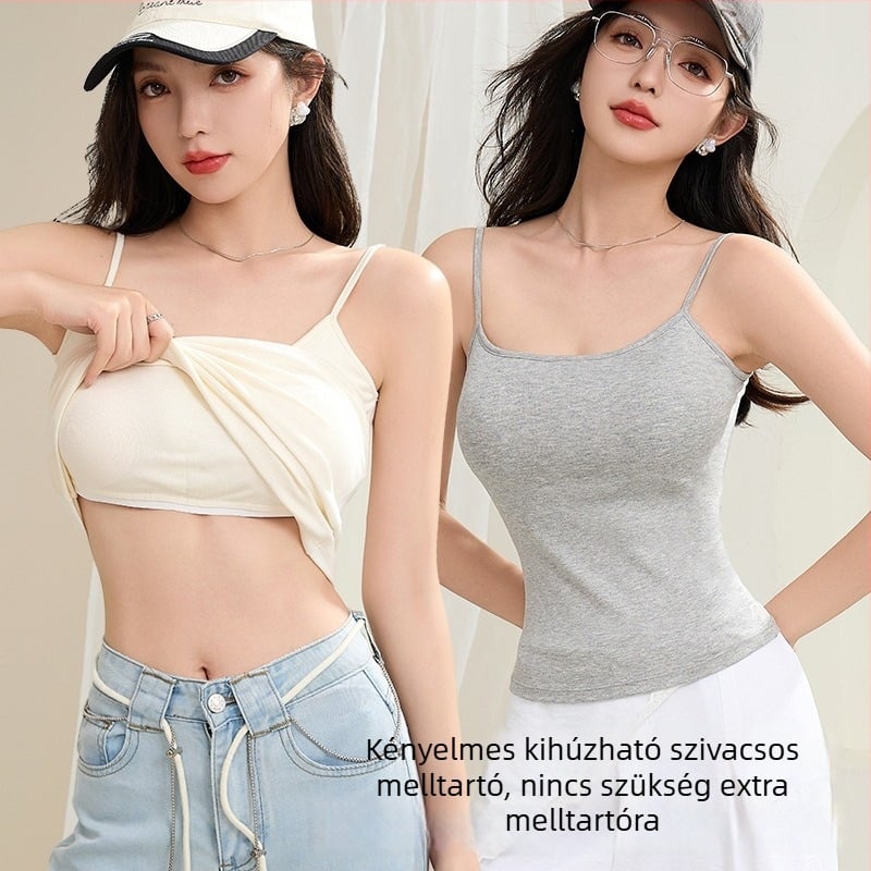 Női camisole top, street-hipster stílus, rövid hossz, magas rugalmasság, viszkóz anyag, viszkóz tartalom 90–95%